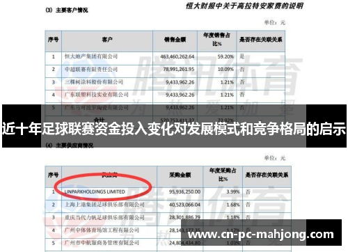 近十年足球联赛资金投入变化对发展模式和竞争格局的启示